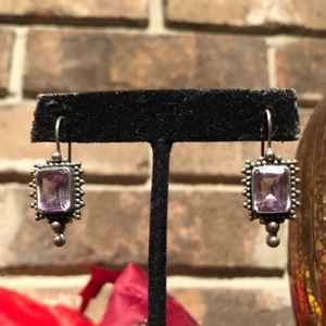 Vintage Sterling Amethyst Earrings